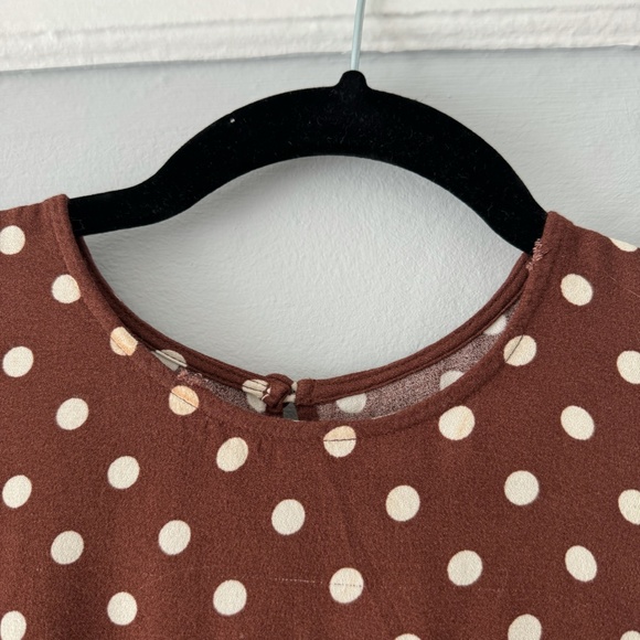 Reformation Brown Polka Dot Midi Dress - Picture 6 of 7